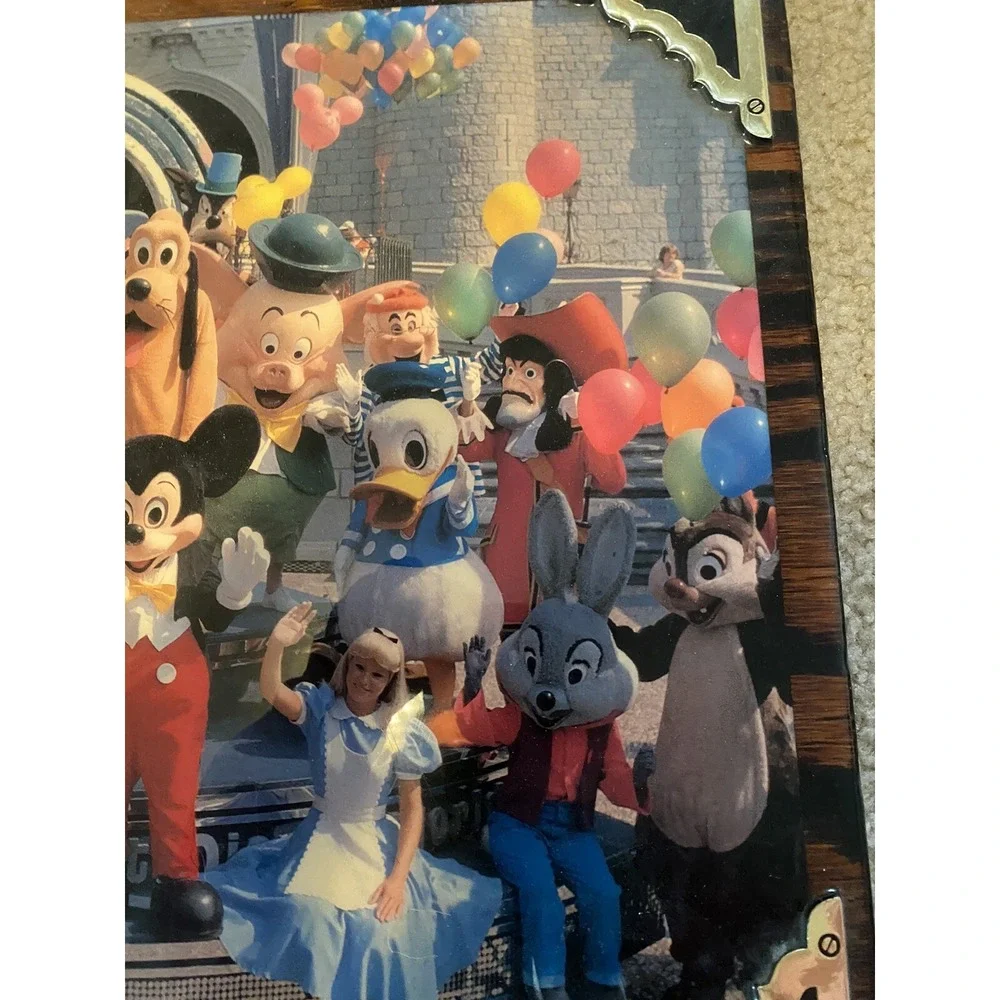 Vintage large walt disney world characters wooden wall hanging clock Rare Mickey